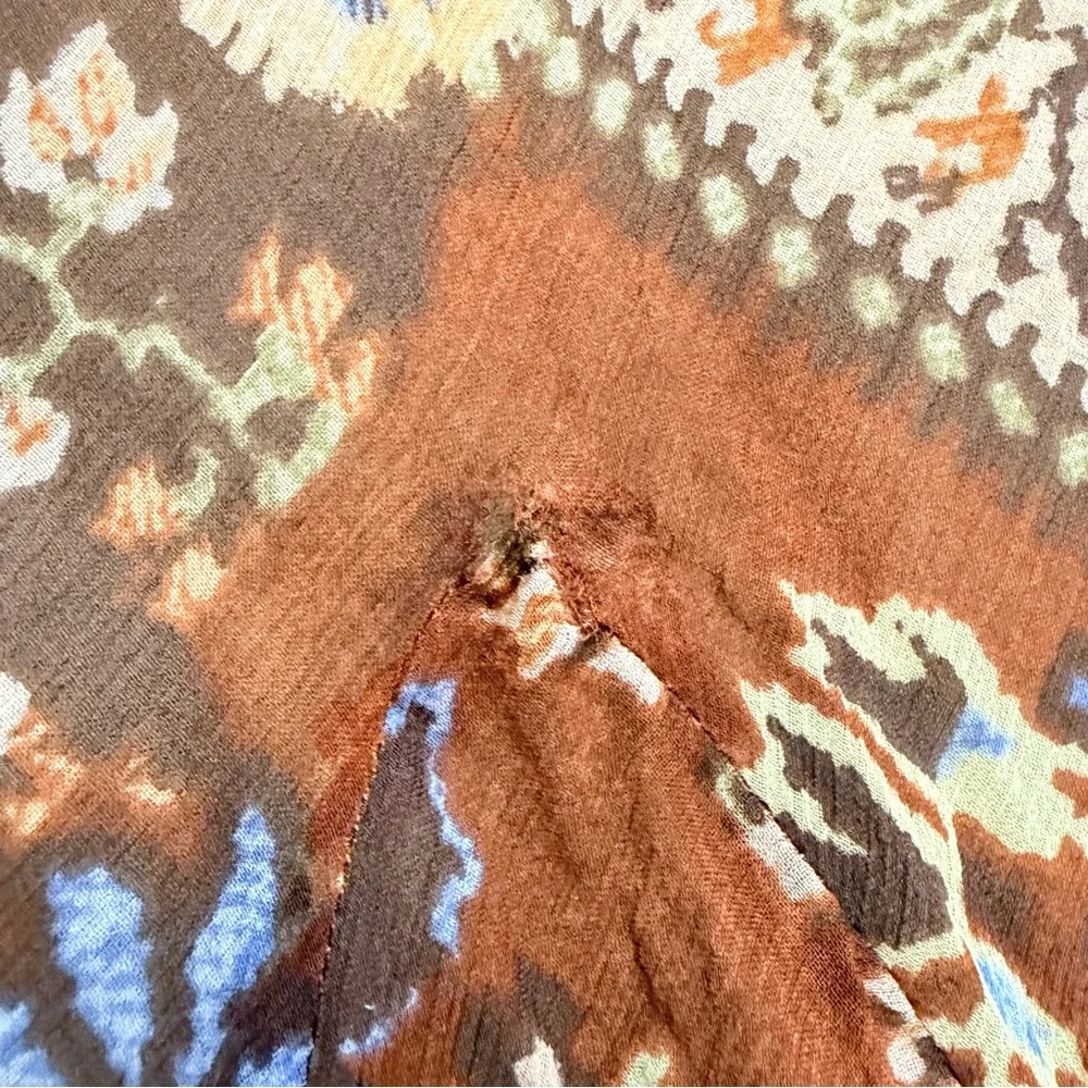 Ralph Lauren Y2K Silk Brown Paisley A-Line Skirt - Picture 8 of 10